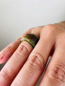 MOLLIS RING - Walnut Wood Ring with Multi Color Cast Resin 2