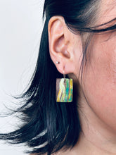Load image into Gallery viewer, SQUIG TABS - Walnut Wood Earring with Multi-Color Resin 3
