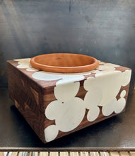 Load image into Gallery viewer, 9&quot; BUBBLE CLOUD PLANTER - in Walnut Wood with White Cast Resin
