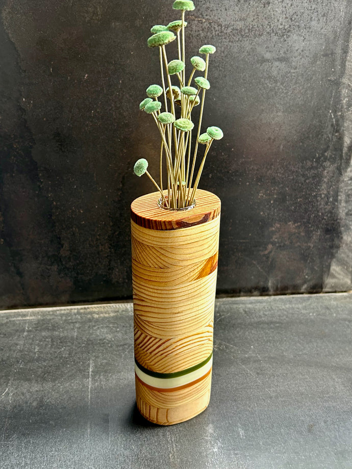 SELECT WALL VASE - Vintage Pine Wood and Cast Resin