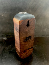 Load image into Gallery viewer, HALF DOME WALL VASE in Walnut Wood with Charcoal Resin Cap
