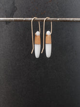 Load image into Gallery viewer, MINI ONO - Cherry Wood Earrings with White Resin 2
