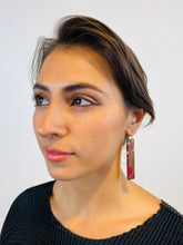Load image into Gallery viewer, BUBBLES TAB SELECT - Walnut Wood Earrings with Multicolor Resin 4
