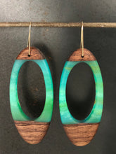 Load image into Gallery viewer, SELECT DRAPER LOOP - Walnut Wood Earrings with Cast Resin
