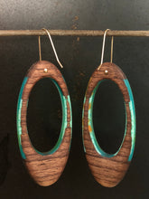 Load image into Gallery viewer, SELECT DRAPER LOOP - Walnut Wood Earrings with Cast Resin

