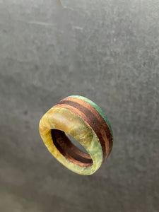 MOLLIS RING - Walnut Wood Ring with Multi Color Cast Resin 2