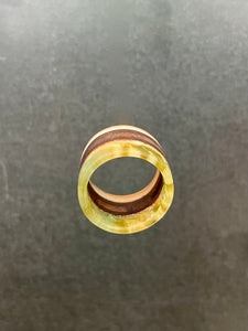 SIRCLE RING - Walnut Wood Ring with Multi Color Cast Resin