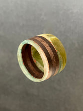 Load image into Gallery viewer, SIRCLE RING - Walnut Wood Ring with Multi Color Cast Resin 2

