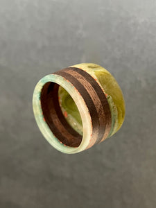 SIRCLE RING - Walnut Wood Ring with Multi Color Cast Resin 2