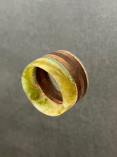 Load image into Gallery viewer, SIRCLE RING - Walnut Wood Ring with Multi Color Cast Resin 2
