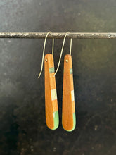 Load image into Gallery viewer, TAIL - Cherry wood Earrings  with Jade and White Resin
