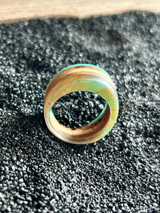 MOLLIS RING - Size 8.5 Cherry Wood Ring with Multi Color Cast Resin