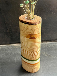 SELECT WALL VASE - Vintage Pine Wood and Cast Resin