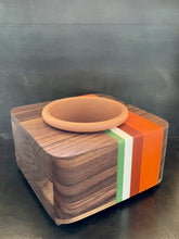 Load image into Gallery viewer, 8&quot; PACIFIC PLANTER - in Walnut Wood with Cast Resin Banding
