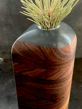 Load image into Gallery viewer, PENG VASE in Walnut Wood with Charcoal Resin Cap
