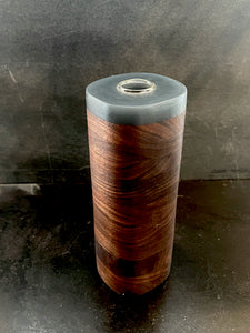 POST VASE in Walnut Wood with Charcoal Resin Cap