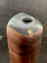 Load image into Gallery viewer, HALF DOME WALL VASE in Walnut Wood with Charcoal Resin Cap
