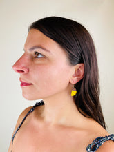 Load image into Gallery viewer, HORNS -  Walnut Wood Earrings with Gold Blended Resin
