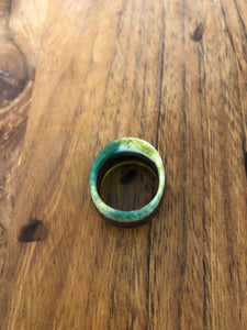 MOLLIS RING - Size 9 Walnut Wood Ring with Multi Color Cast Resin