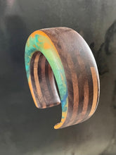 Load image into Gallery viewer, MEDIUM VEGA CUFF  - Walnut Wood Cuff with Multicolor Cast Resin 2
