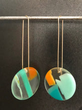Load image into Gallery viewer, CLARO LONG ROUNDER - Clear Resin with Sky, Teal and Orange
