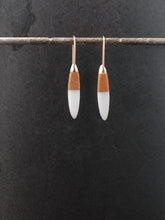 Load image into Gallery viewer, MINI ONO - Cherry Wood Earrings with White Resin 2
