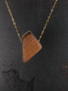 ARD pendant necklace in walnut and jade blend of cast resin
