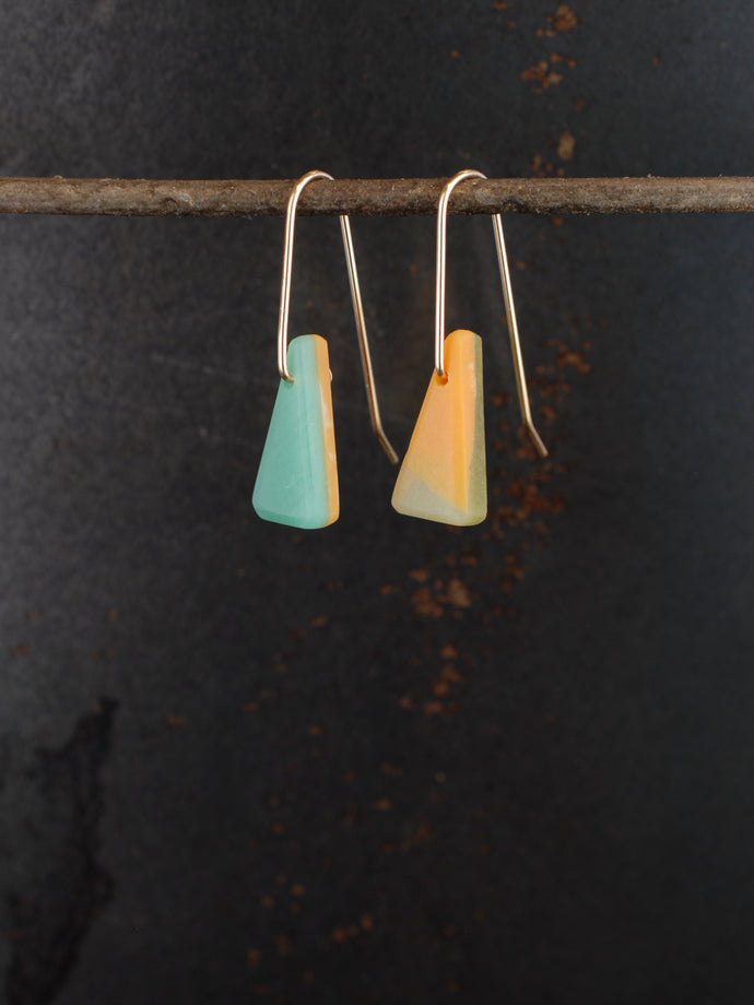 POINTS - Cast Resin Earrings in a Multi-Color Blend