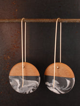 Load image into Gallery viewer, LONG ROUNDER - Cherry Wood Earring with Smoke Resin
