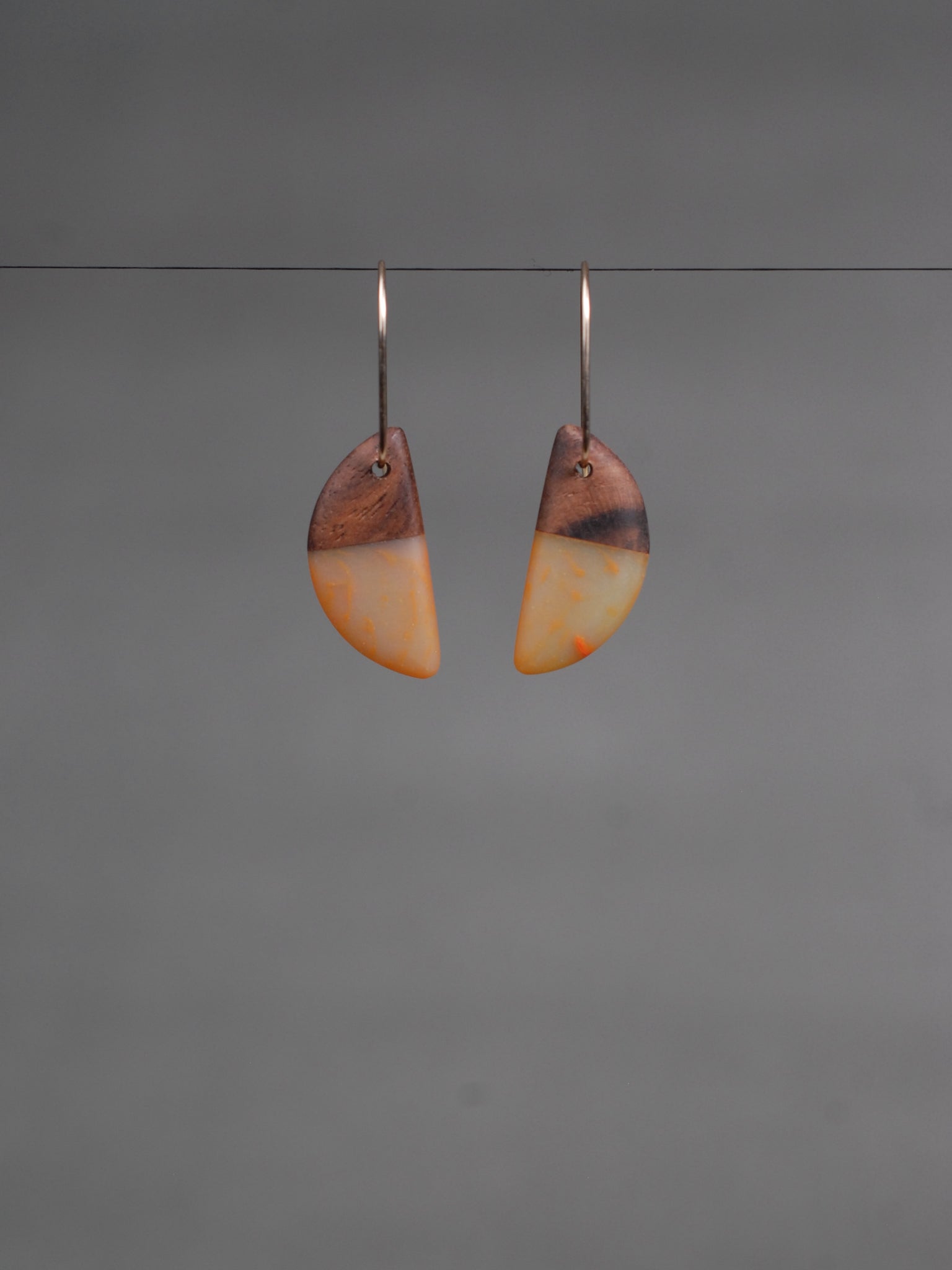 PACIFIC HORNS - Walnut Wood Earrings with Multi Colored Resin Banding –  Eastwood