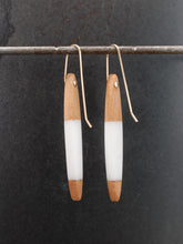Load image into Gallery viewer, ONO - Cherry Wood Earrings with White Resin
