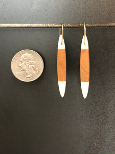 ONO - Cherry Wood Earrings with White Resin 2