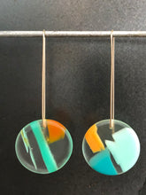 Load image into Gallery viewer, CLARO LONG ROUNDER - Clear Resin with Sky, Teal and Orange
