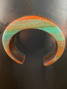 LARGE VEGA CUFF - Walnut Wood Cuff with Multicolor Cast Resin
