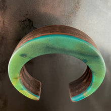 Load image into Gallery viewer, LARGE VEGA CUFF - Walnut Wood Cuff with Multicolor Cast Resin

