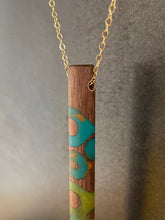 Load image into Gallery viewer, POST PENDANT - in Walnut Wood with Multicolor Resin 2
